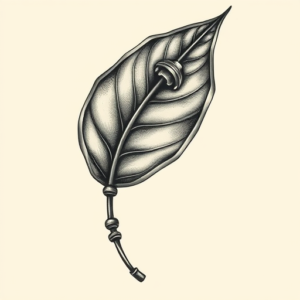 Biomechanical Leaf Tattoo