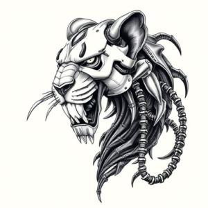 Biomechanical Leo Tattoo
