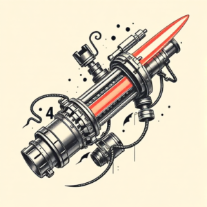 Biomechanical Lightsaber Tattoo