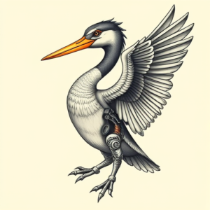 Biomechanical Loon Tattoo