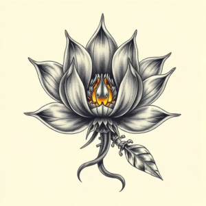Biomechanical Lotus Tattoo