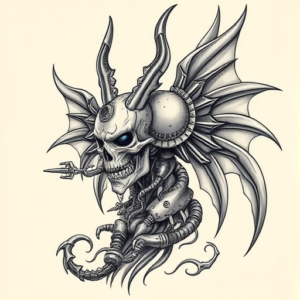 Biomechanical Lucifer Tattoo
