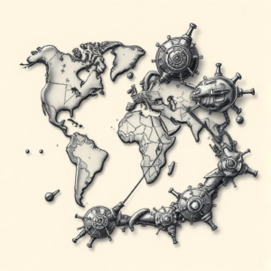 Biomechanical Map Tattoo