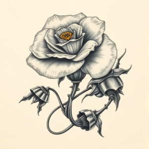 Biomechanical Marigold Tattoo