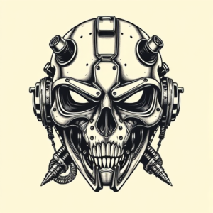 Biomechanical Mask Tattoo