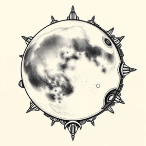 Biomechanical Moon Tattoo