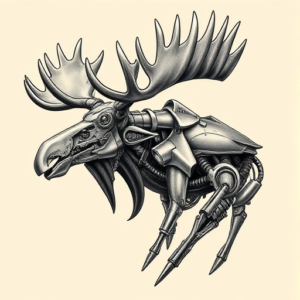 Biomechanical Moose Tattoo