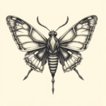 Biomechanical Moth Tattoo