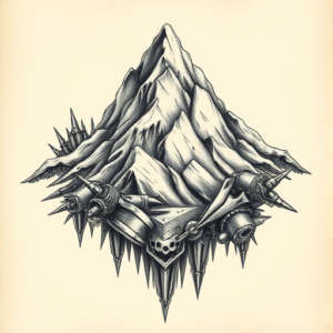 Biomechanical Mountain Tattoo