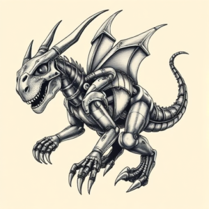 Biomechanical Mythosaur Tattoo