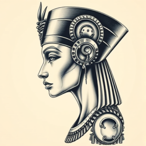Biomechanical Nefertiti Tattoo