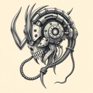 Biomechanical Odin Tattoo