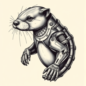 Biomechanical Otter Tattoo