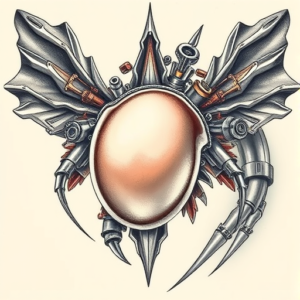 Biomechanical Pearl Tattoo