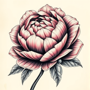 Biomechanical Peony Tattoo