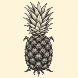 Biomechanical Pineapple Tattoo