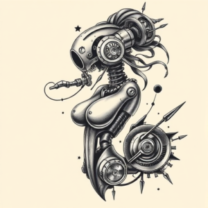 Biomechanical Pinup Tattoo