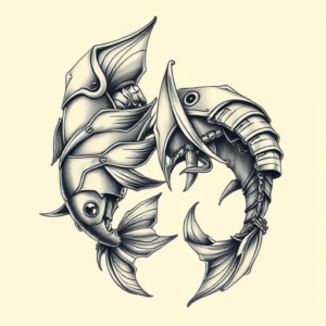 Biomechanical Pisces Tattoo