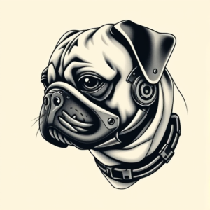 Biomechanical Pug Tattoo