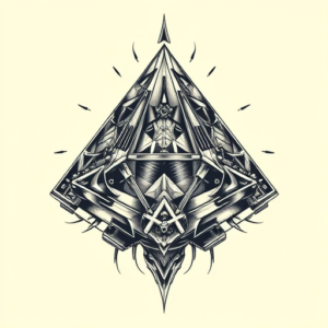 Biomechanical Pyramid Tattoo