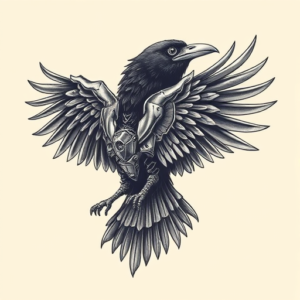 Biomechanical Raven Tattoo