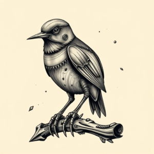 Biomechanical Robin Tattoo