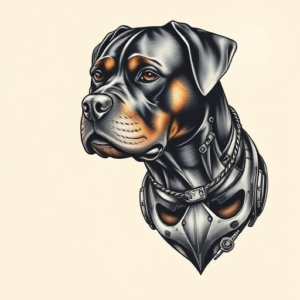 Biomechanical Rottweiler Tattoo