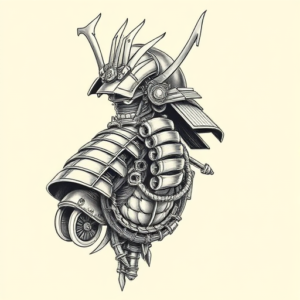 Biomechanical Samurai Tattoo