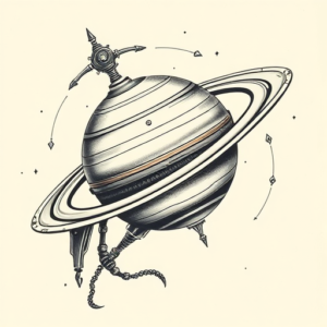 Biomechanical Saturn Tattoo