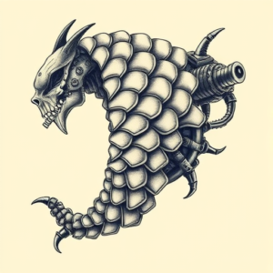 Biomechanical Scale Tattoo