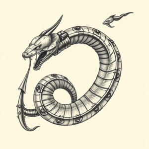 Biomechanical Serpent Tattoo