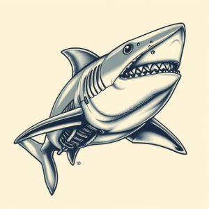 Biomechanical Shark Tattoo