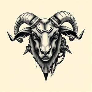 Biomechanical Sheep Tattoo