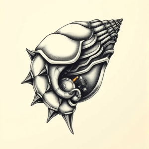 Biomechanical Shell Tattoo