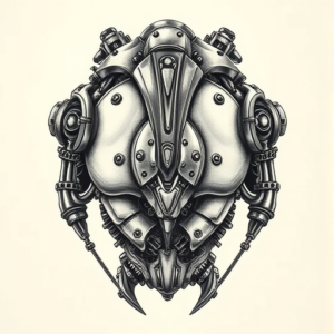 Biomechanical Shellback Tattoo