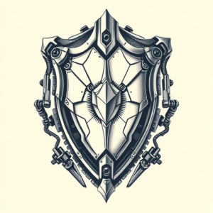 Biomechanical Shield Tattoo