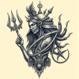 Biomechanical Shiva Tattoo