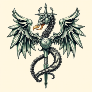 Biomechanical Slytherin Tattoo