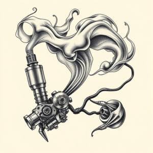 Biomechanical Smoke Tattoo