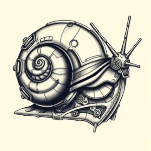 Biomechanical Snail Tattoo