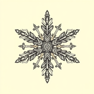 Biomechanical Snowflake Tattoo