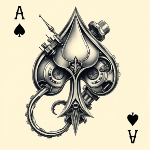 Biomechanical Spade Tattoo