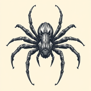 Biomechanical Spider Tattoo