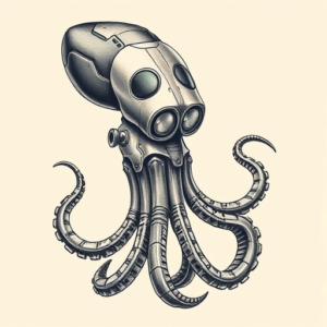 Biomechanical Squid Tattoo