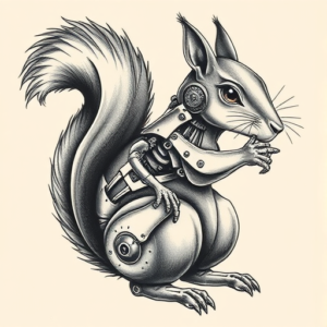 Biomechanical Squirrel Tattoo