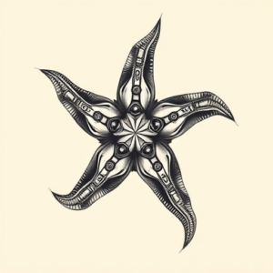 Biomechanical Starfish Tattoo
