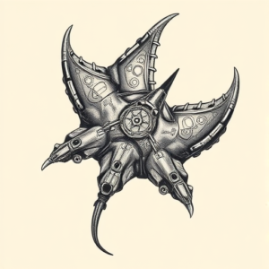 Biomechanical Stingray Tattoo