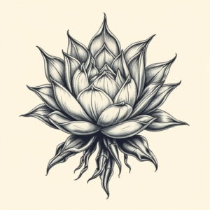 Biomechanical Succulent Tattoo