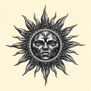 Biomechanical Sun Tattoo