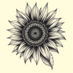 Biomechanical Sunflower Tattoo